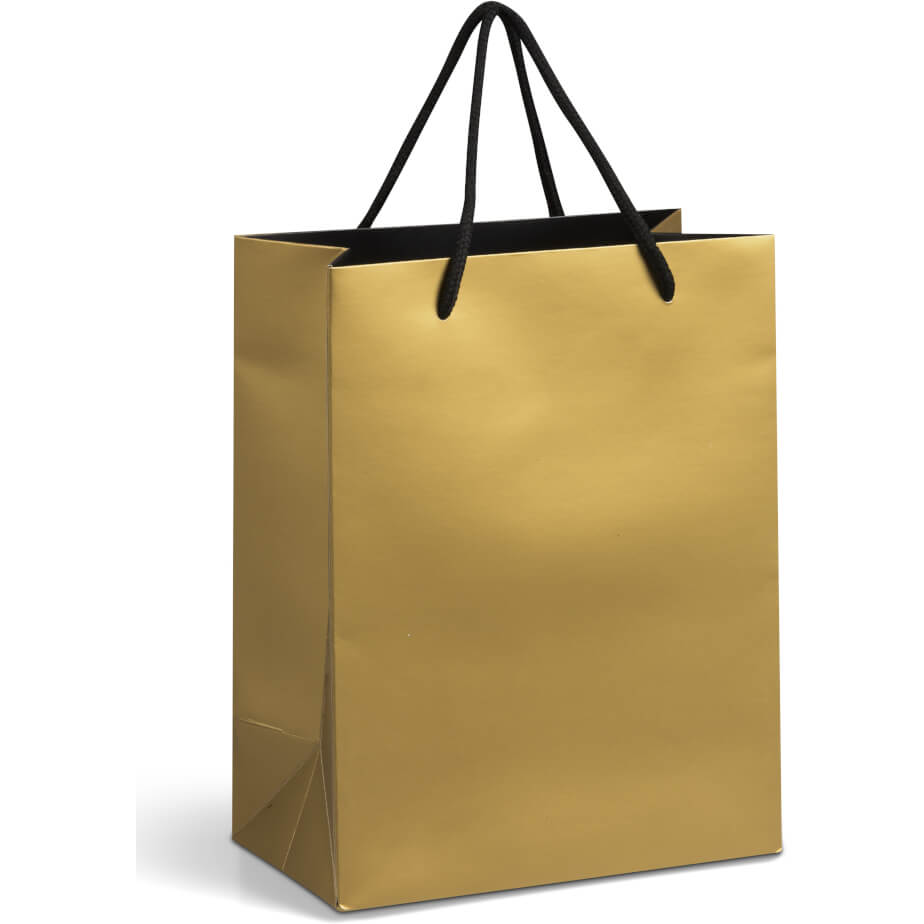 Medium Metallic Gold Kraft Gift Bags 10ct